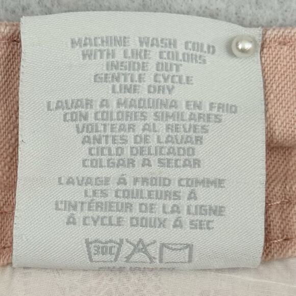 Seven7 Women’s Pink Peach Fray-Hem Denim Shorts Size 8 Stretch Cut Off - Picture 12 of 15